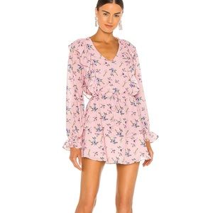 Yumi Kim Pink Floral Long Sleeve Mini Dress